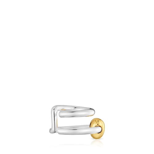 Two-tone heart-motif Double hoop Earcuff TOUS Flechazo