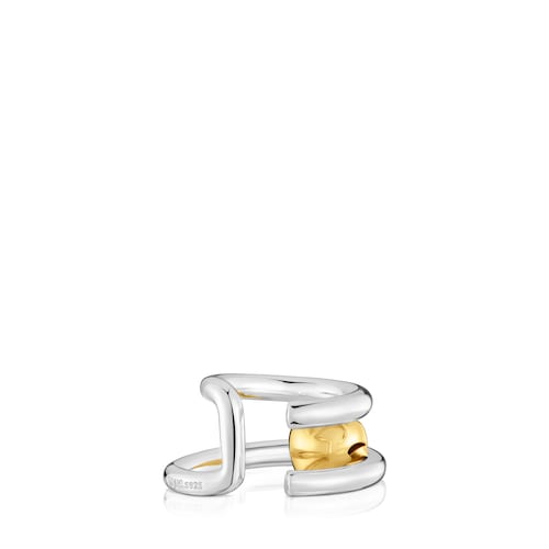 Two-tone heart-motif Double hoop Earcuff TOUS Flechazo