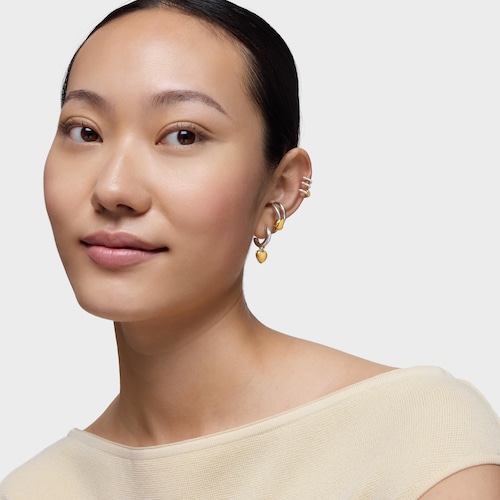 Two-tone heart-motif Double hoop Earcuff TOUS Flechazo