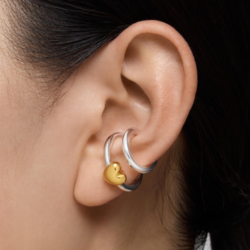 Two-tone heart-motif Double hoop Earcuff TOUS Flechazo