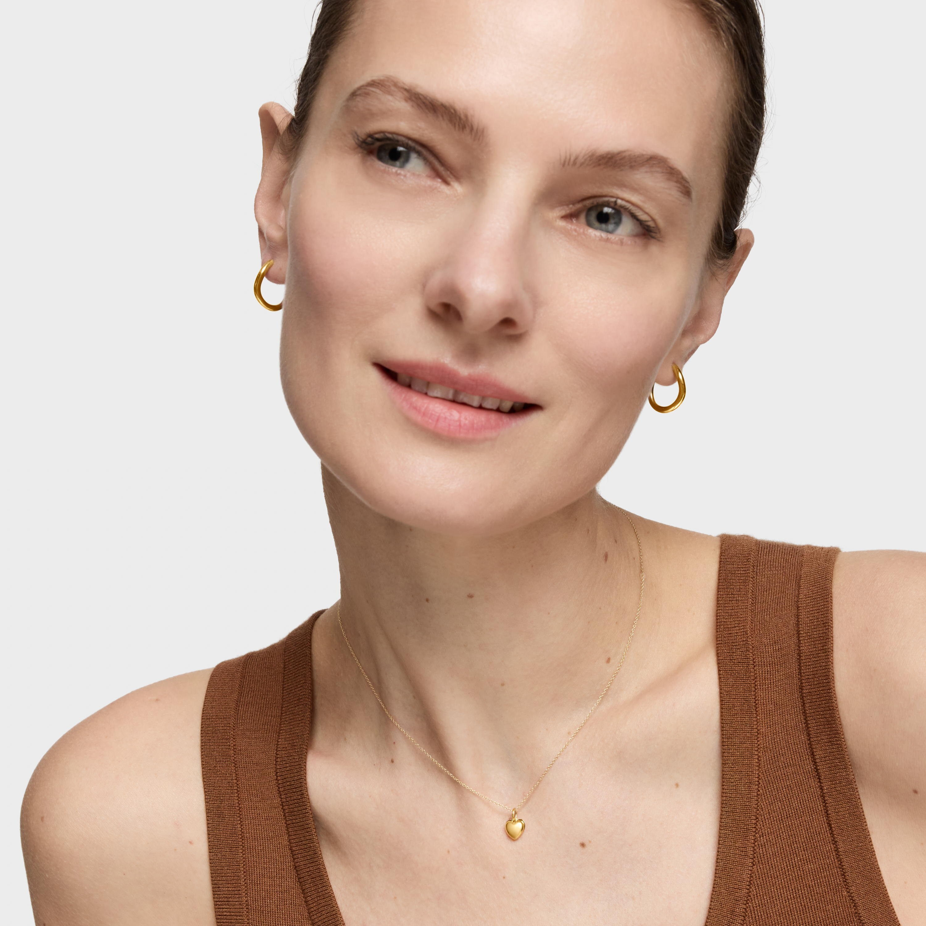 14K solid gold double-heart Necklace TOUS Flechazo