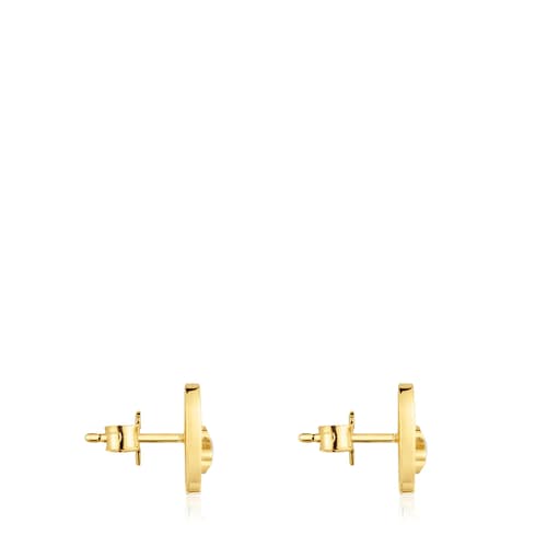 Brincos banhados a ouro de 18 kt sobre prata e madrepérola Camille