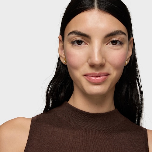 Brincos banhados a ouro de 18 kt sobre prata e madrepérola Camille