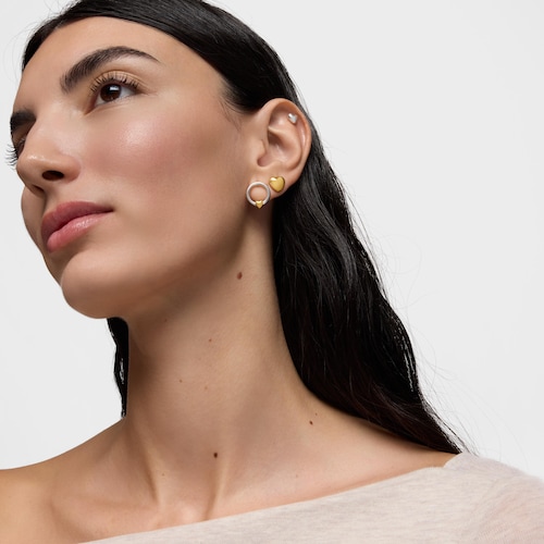 Two-tone heart-motif Hoop earrings TOUS Flechazo