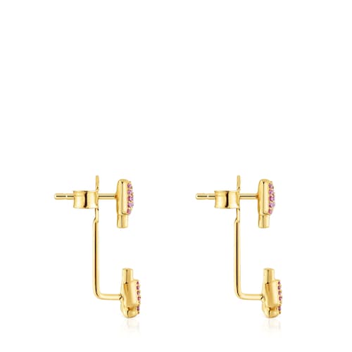 Orecchini in argento placcato oro 18&nbsp;kt e rodoliti TOUS Flechazo