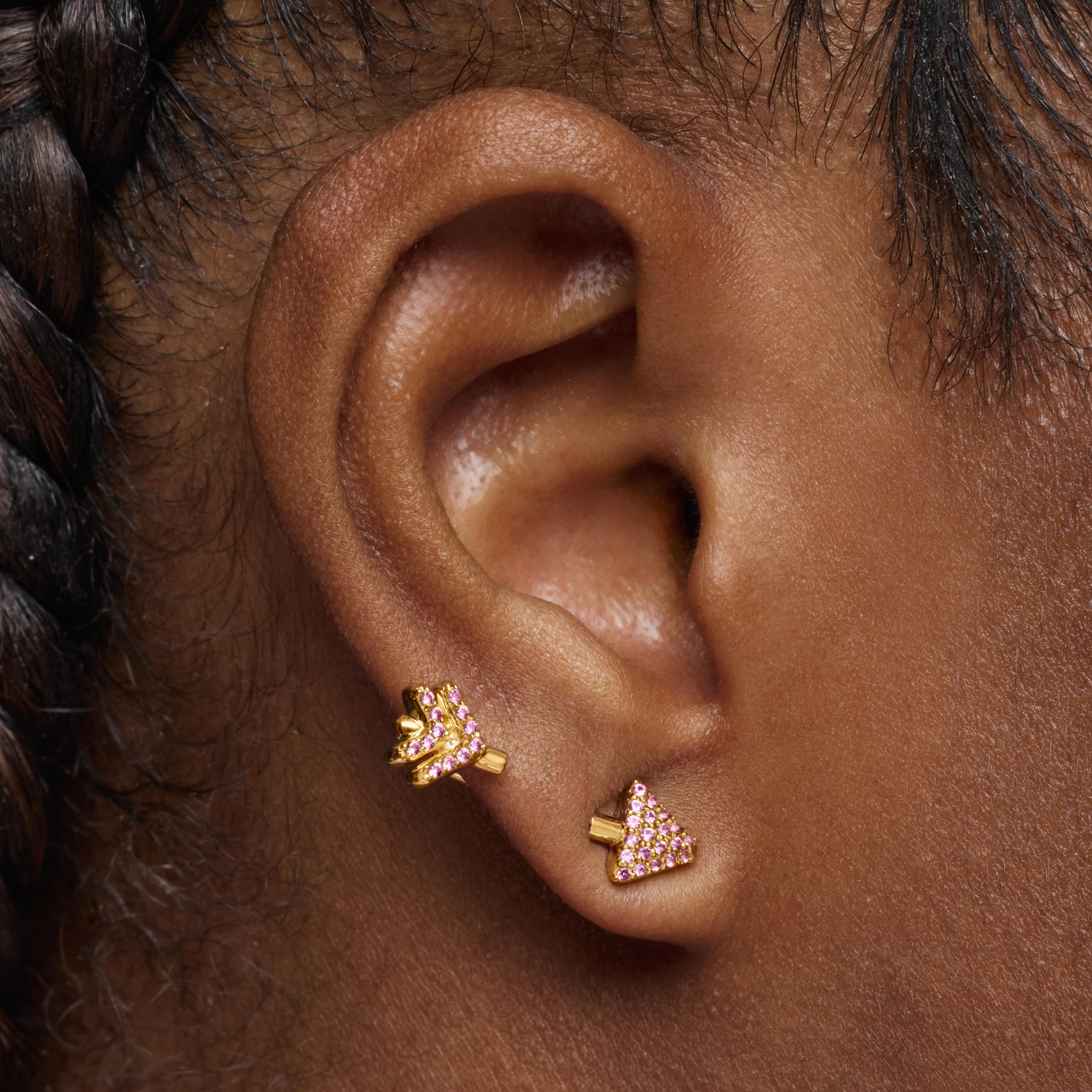 Earrings with 18kt gold plating over silver and rhodolites TOUS Flechazo