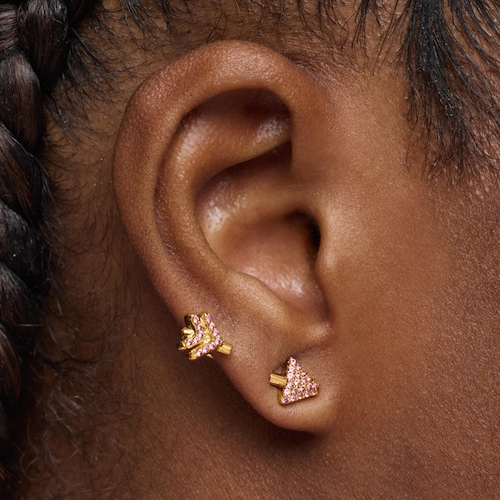 Orecchini in argento placcato oro 18&nbsp;kt e rodoliti TOUS Flechazo