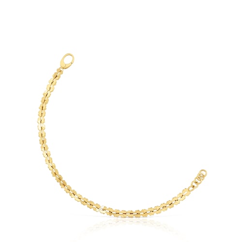Pulseira corrente em a&ccedil;o dourado com motivos urso TOUS Carrusel