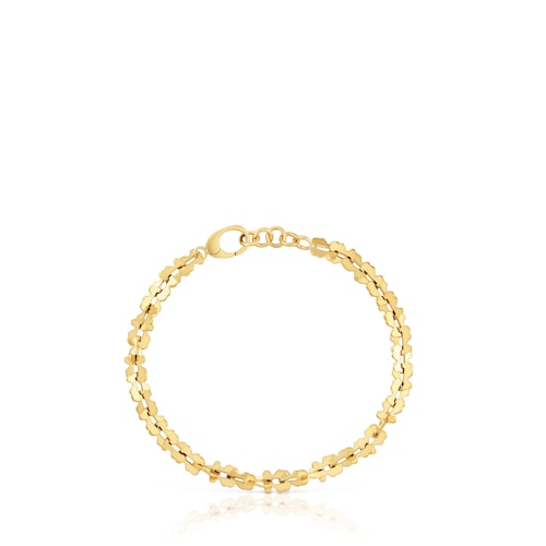 Pulseira corrente em a&ccedil;o dourado com motivos urso TOUS Carrusel