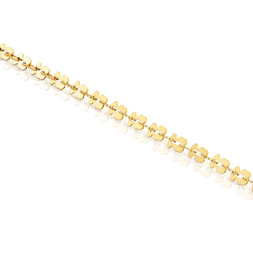 Pulseira corrente em a&ccedil;o dourado com motivos urso TOUS Carrusel