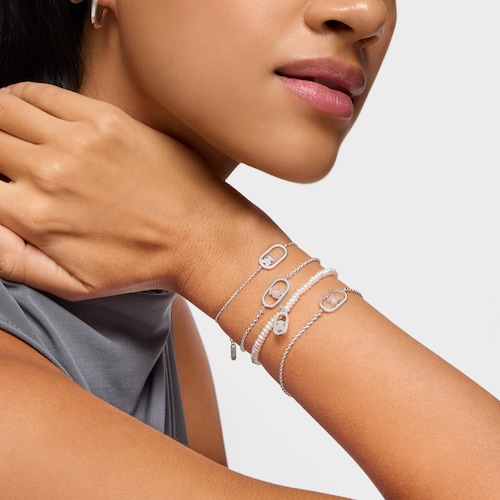 Pulseira de corrente de prata e quartzo Camille