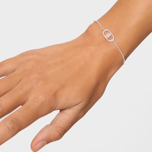 Pulseira de corrente de prata e quartzo Camille