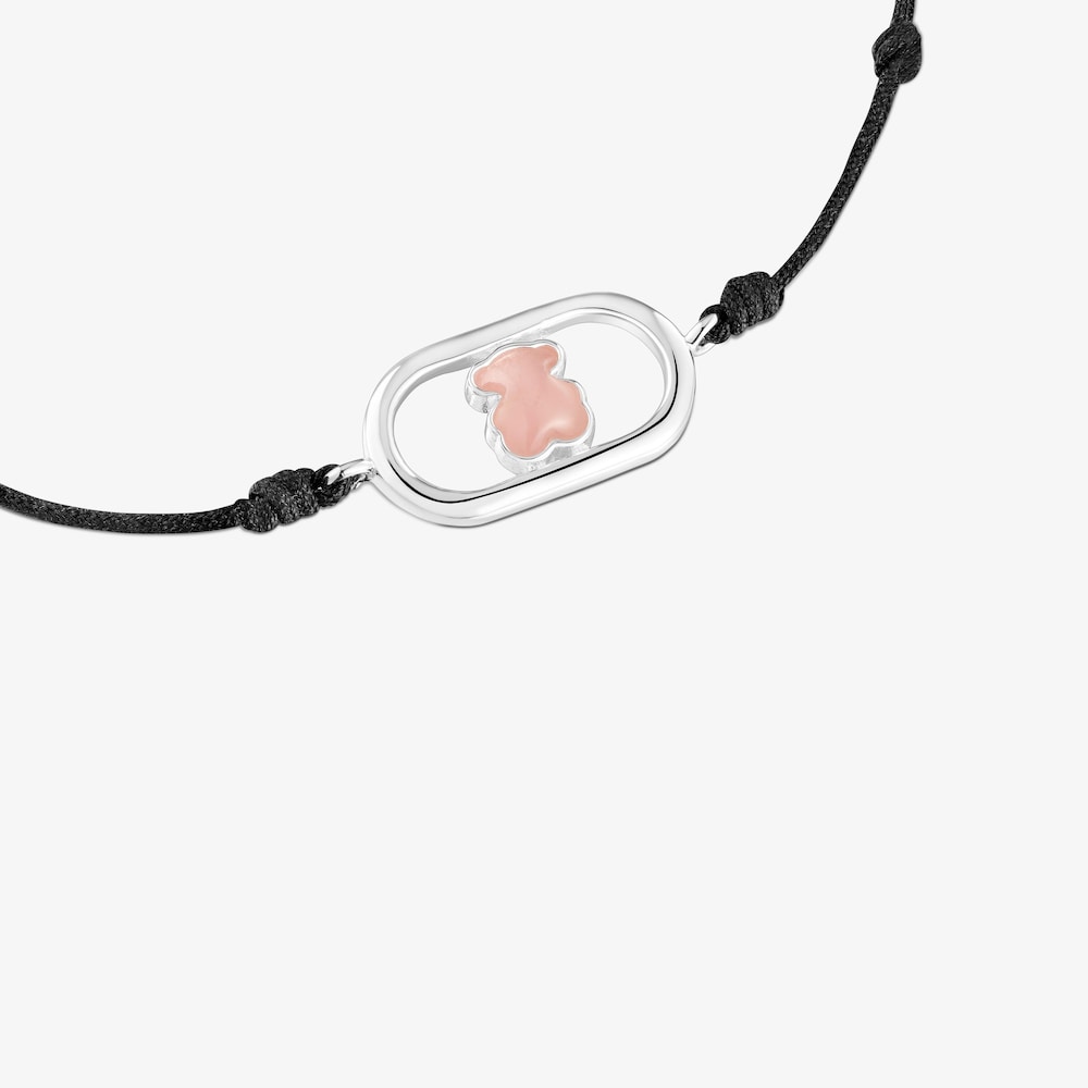 Bra&ccedil;alet de nil&oacute; negre de plata i quars TOUS Camille