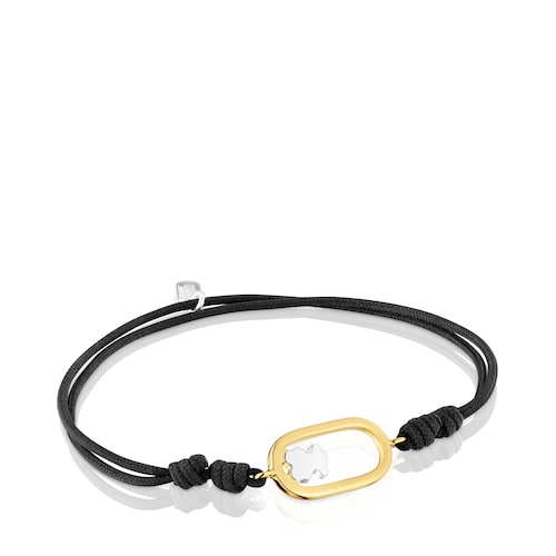 Pulseira de nylon preta bicolor Camille