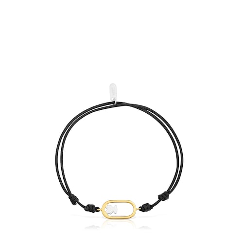 Pulseira de nylon preta bicolor Camille