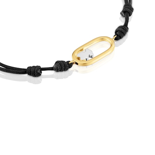 Pulseira de nylon preta bicolor Camille