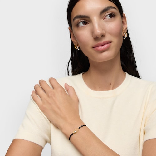 Pulseira de nylon preta bicolor Camille