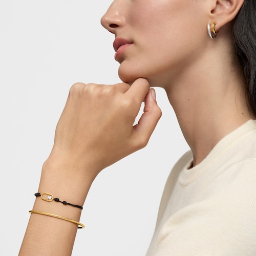 Pulseira de nylon preta bicolor Camille