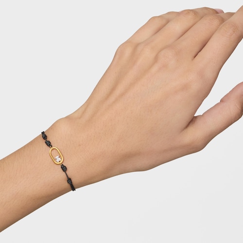 Pulseira de nylon preta bicolor Camille