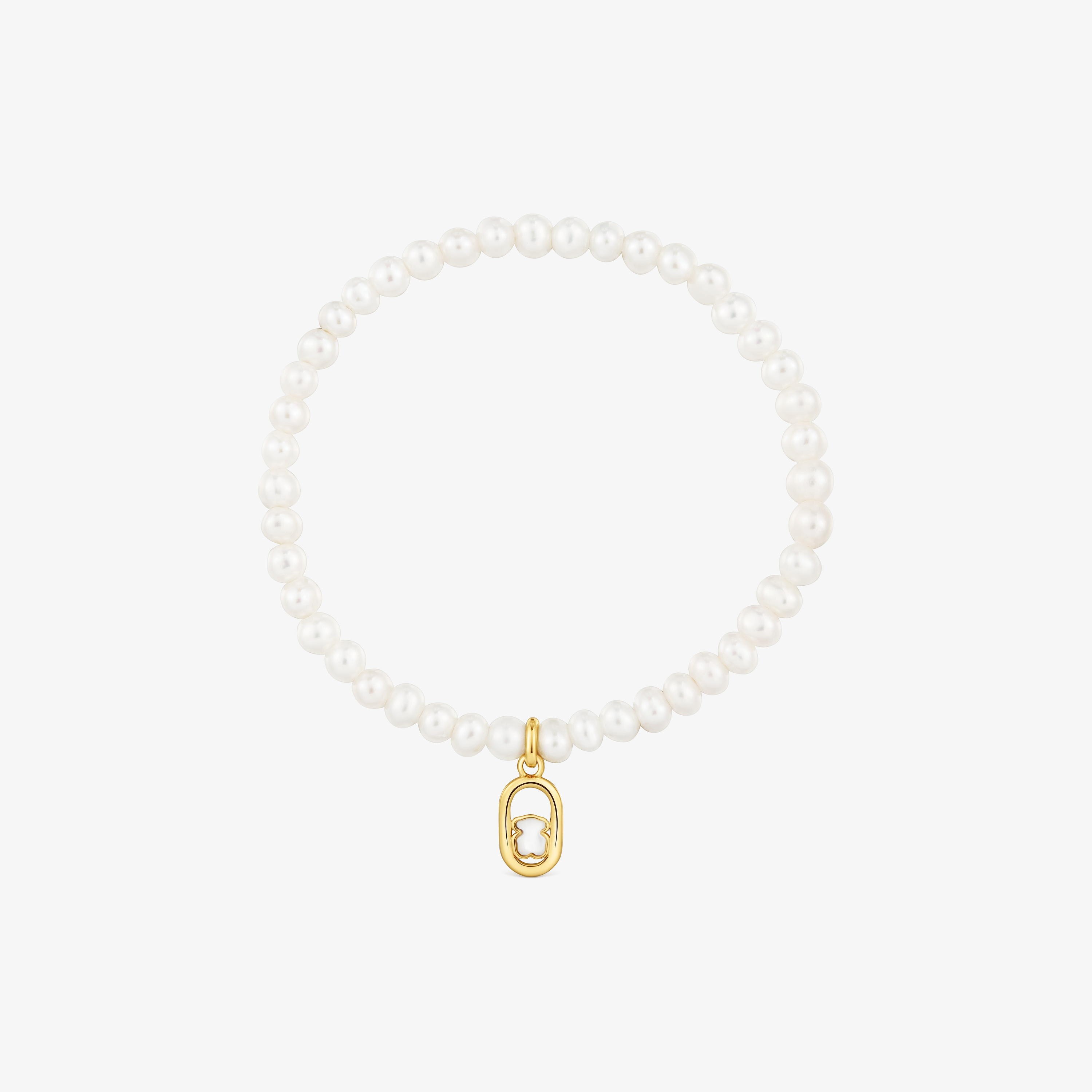 Elastic Bracelet with mother-of-pearl and 18K gold vermeil TOUS Camille