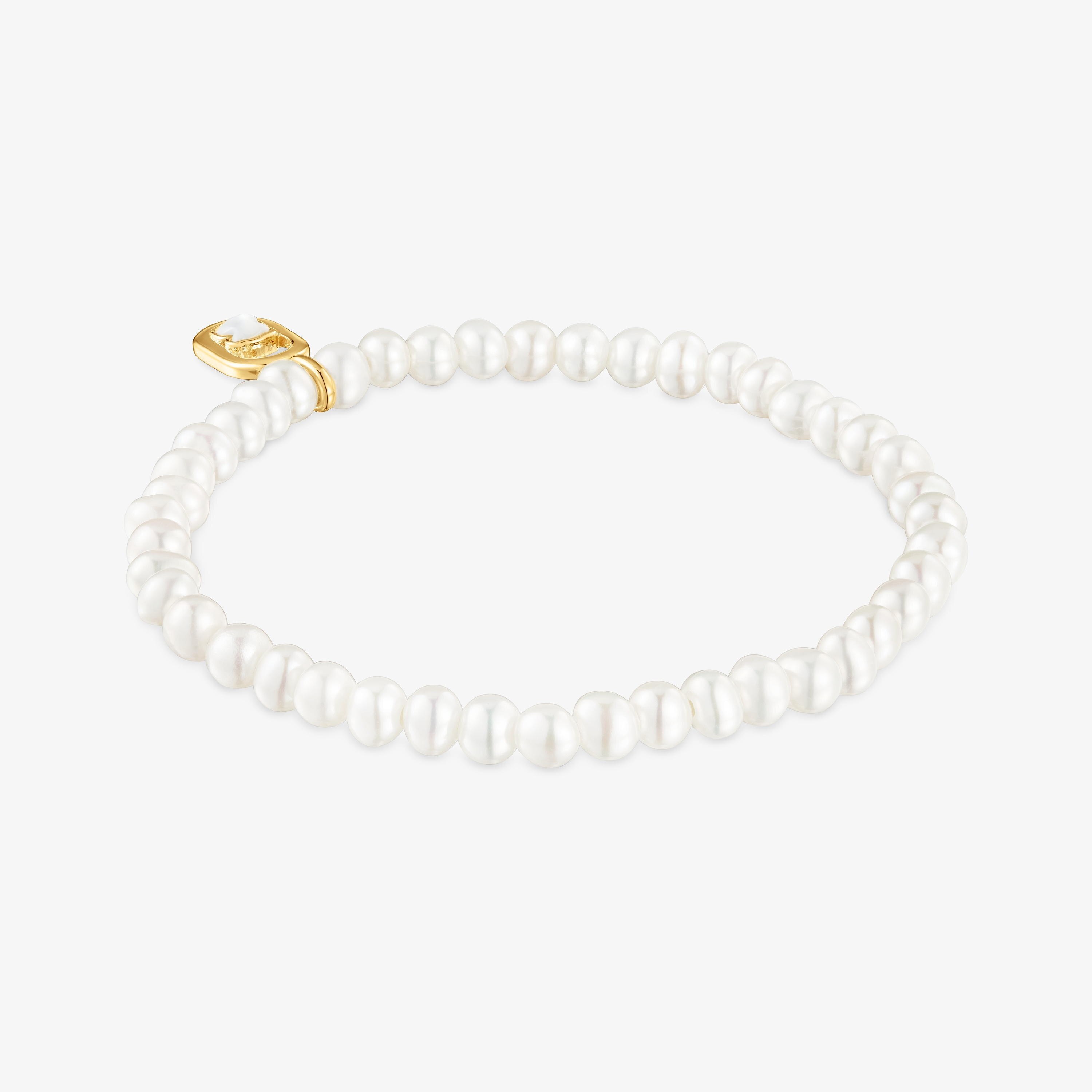 Elastic Bracelet with mother-of-pearl and 18K gold vermeil TOUS Camille