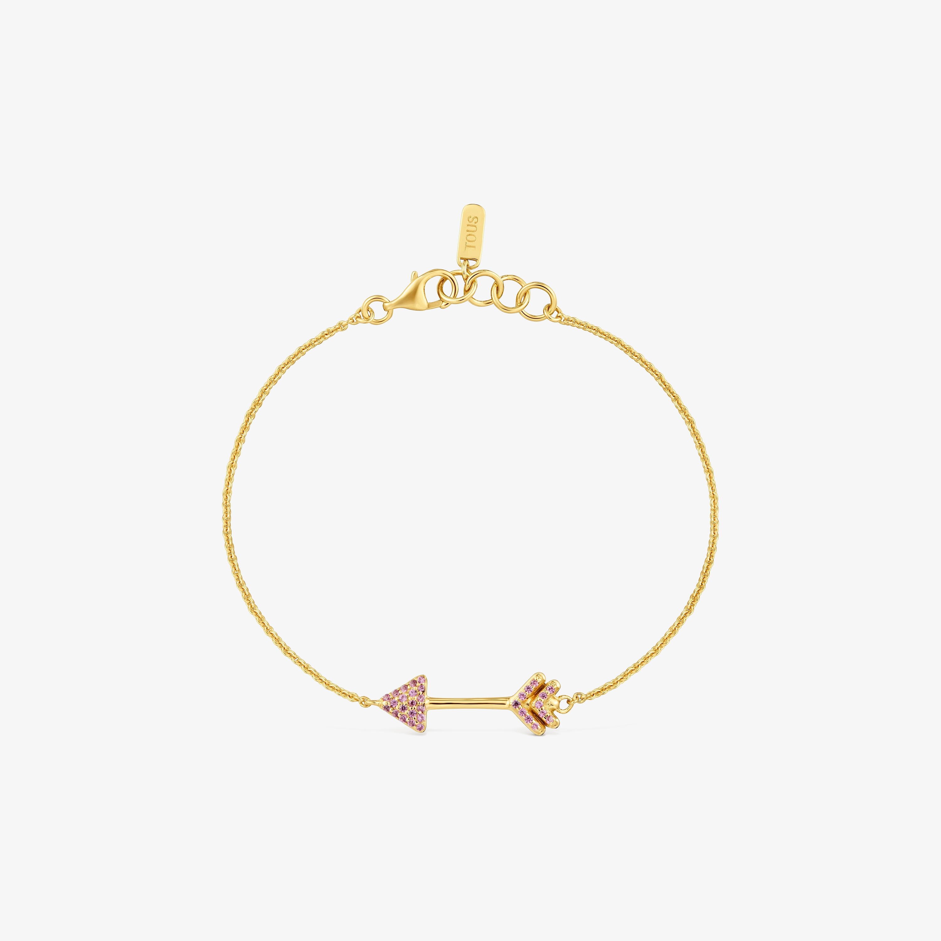 Chain bracelet with 18K gold vermeil and rhodolites TOUS Flechazo