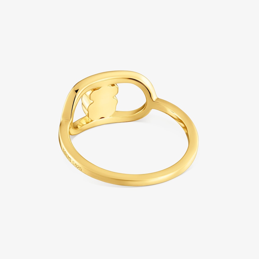 Prsten ze stř&iacute;bra pozlacen&eacute;ho 18kar&aacute;tov&yacute;m zlatem s&nbsp;perlet&iacute; TOUS Camille