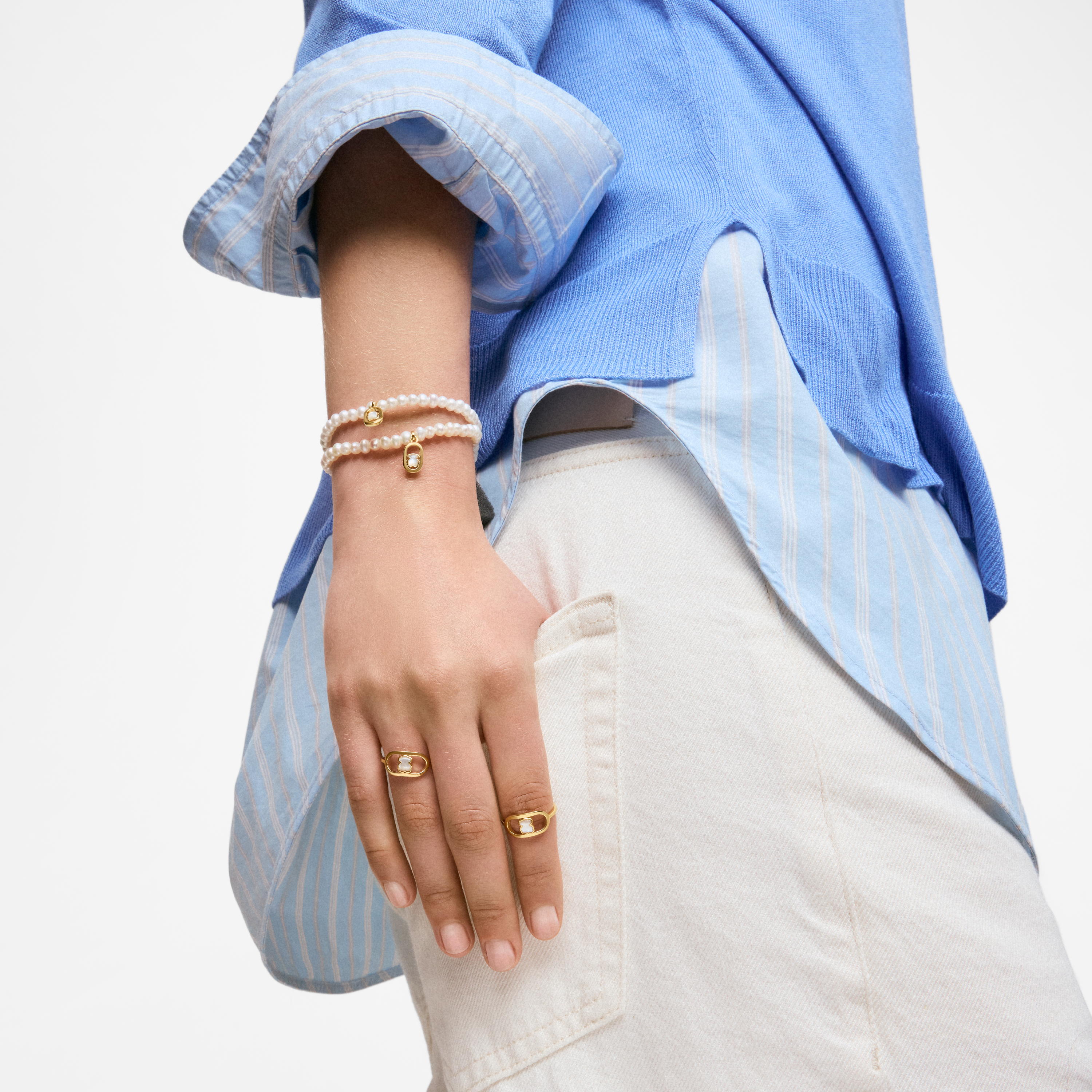 Ring with 18K gold vermeil and mother-of-pearl TOUS Camille