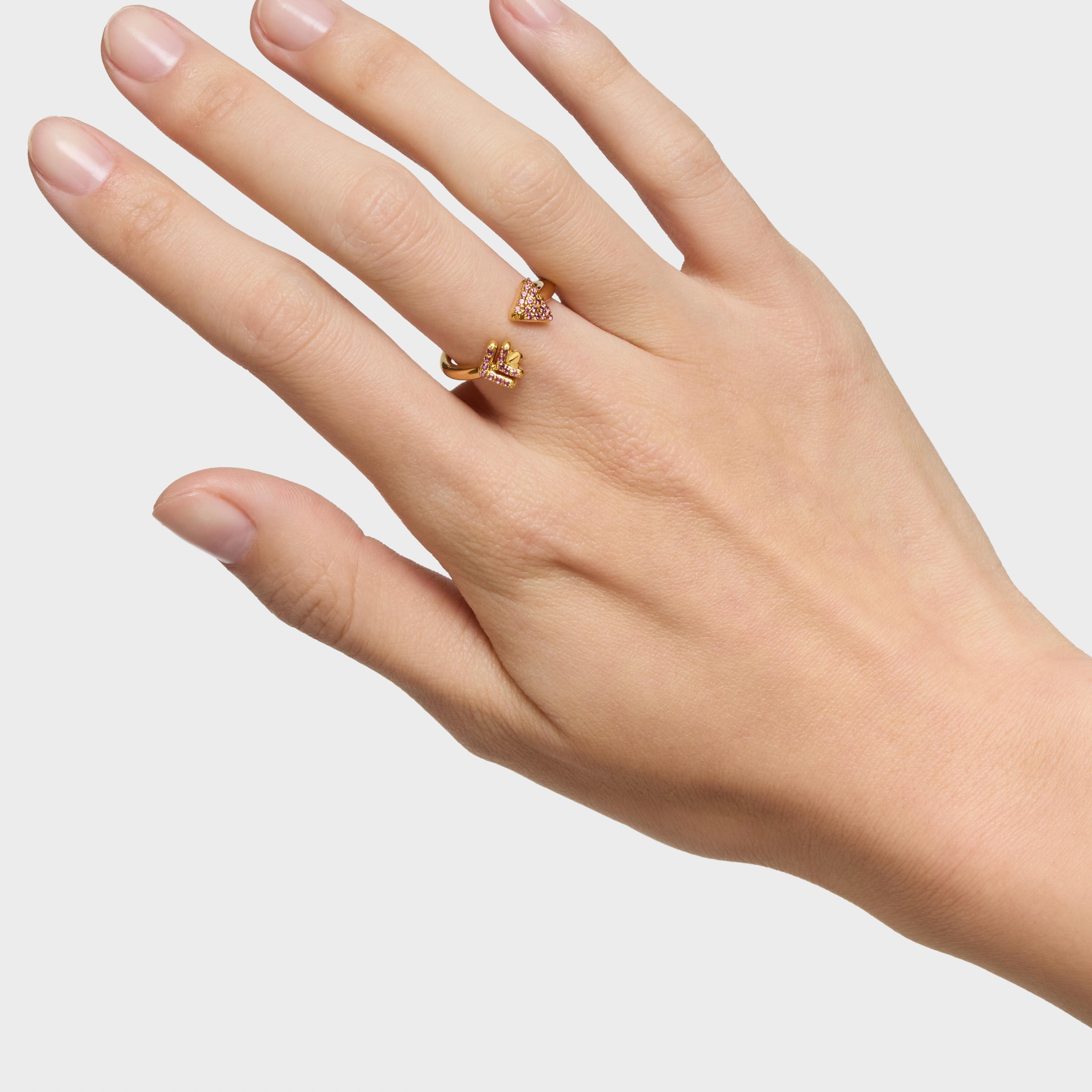Open ring with 18K gold vermeil and rhodolites TOUS Flechazo