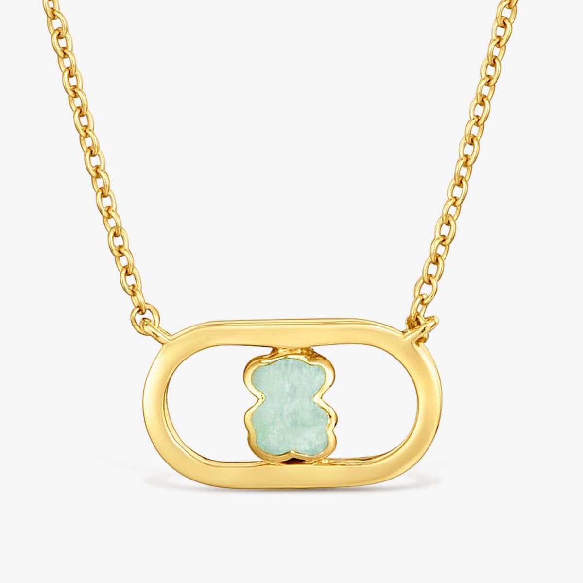 Tous - Collar Baño De Oro 18 Kt Sobre Plata Y Amazonita Camille - Verde