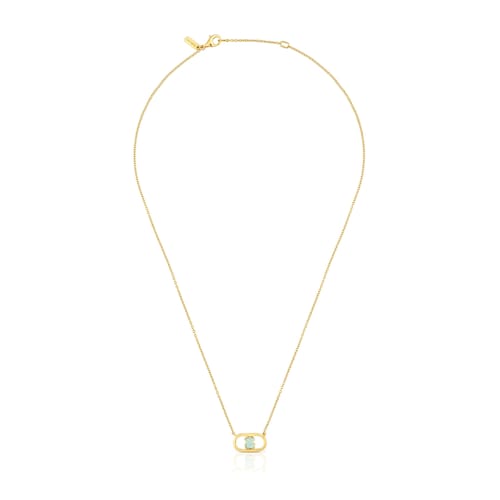 Colar banhado a ouro de 18 kt sobre prata e amazonita Camille