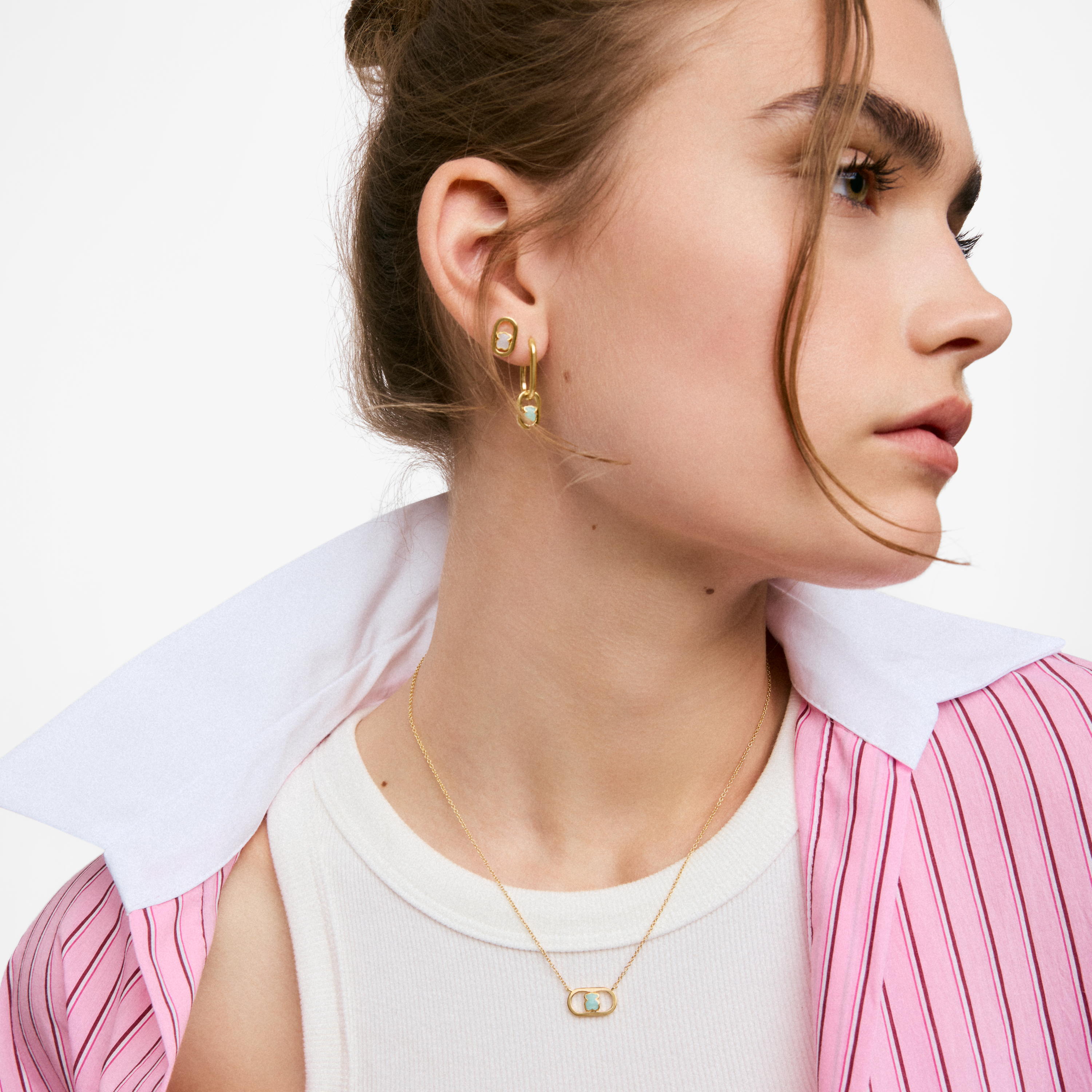 Necklace with 18K gold vermeil and amazonite TOUS Camille