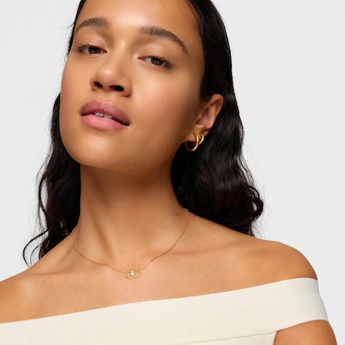 Colar banhado a ouro de 18 kt sobre prata e amazonita Camille