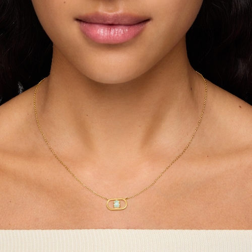 Colar banhado a ouro de 18 kt sobre prata e amazonita Camille