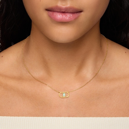 Colar banhado a ouro de 18 kt sobre prata e amazonita Camille