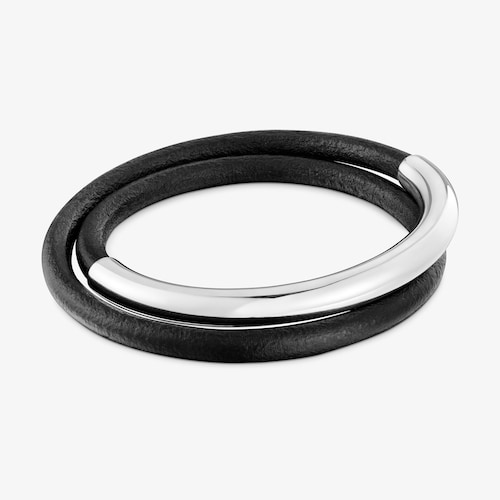 Silver and rubber Double bangle TOUS Bold Motif