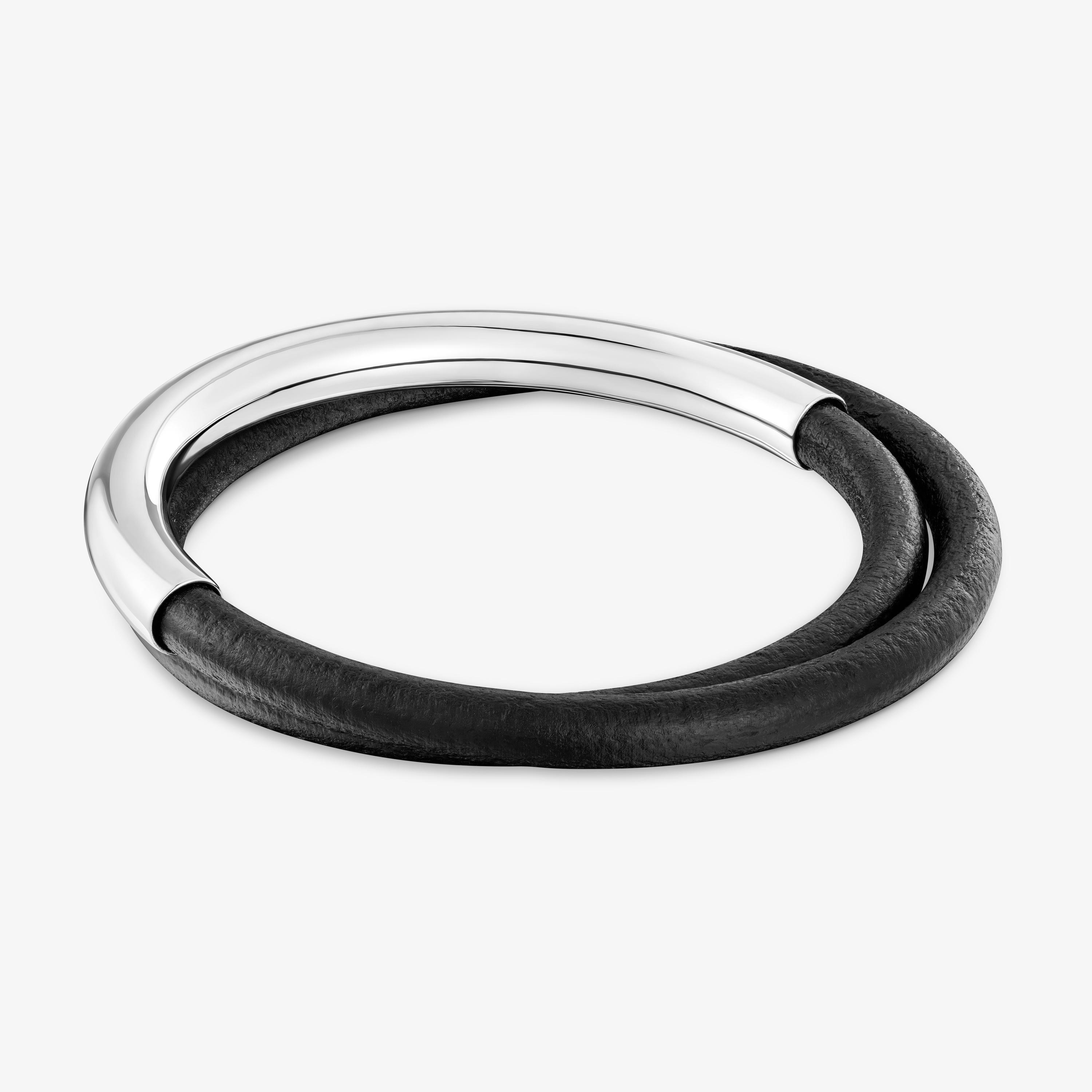 Silver and rubber Double bangle TOUS Bold Motif