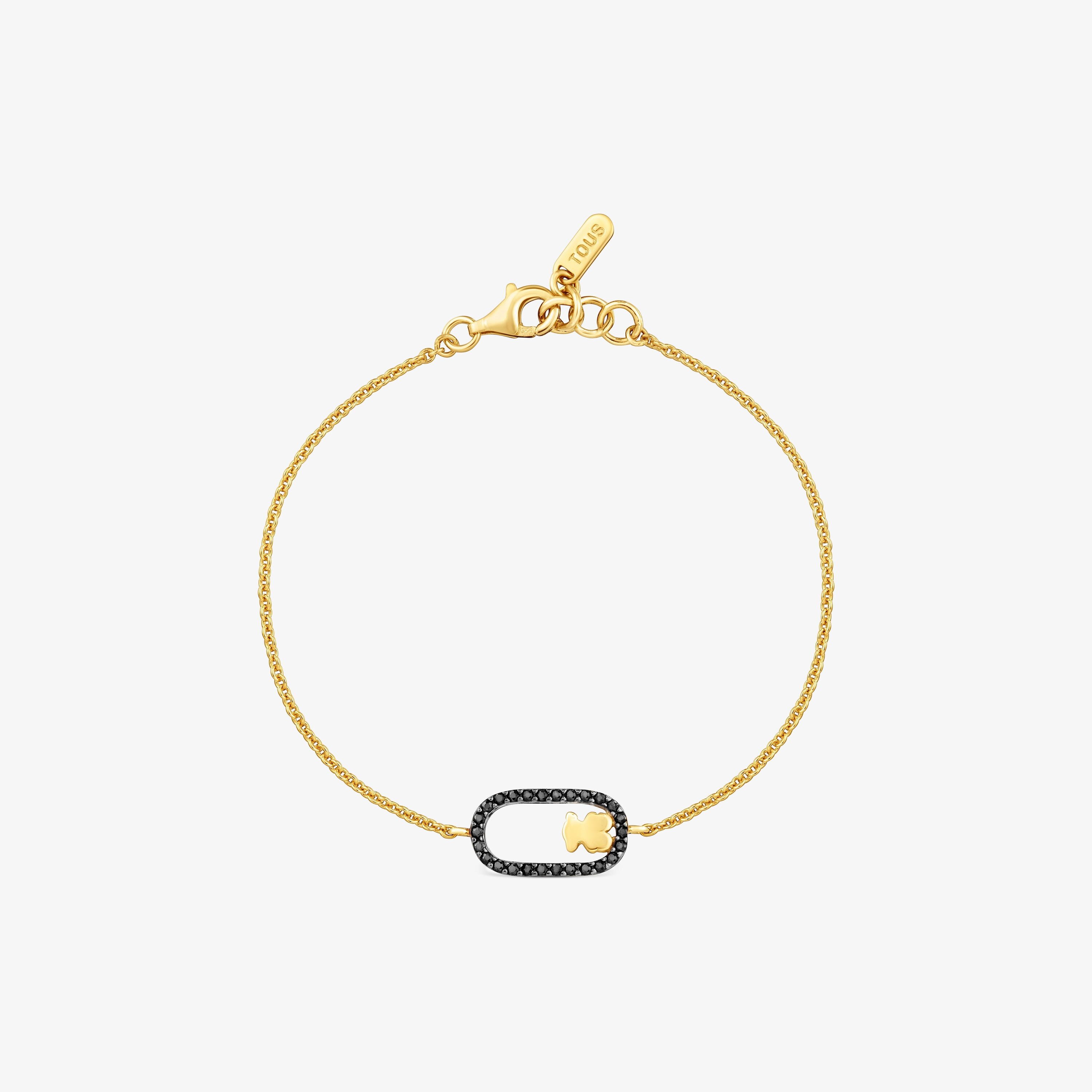Chain bracelet with spinels and 18 kt gold plating on silver Camille
