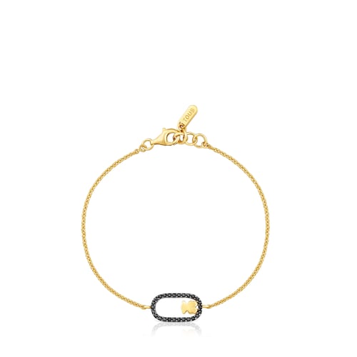 Pulseira elástica com spinelas e revestimento de ouro 18 kt sobre prata Camille