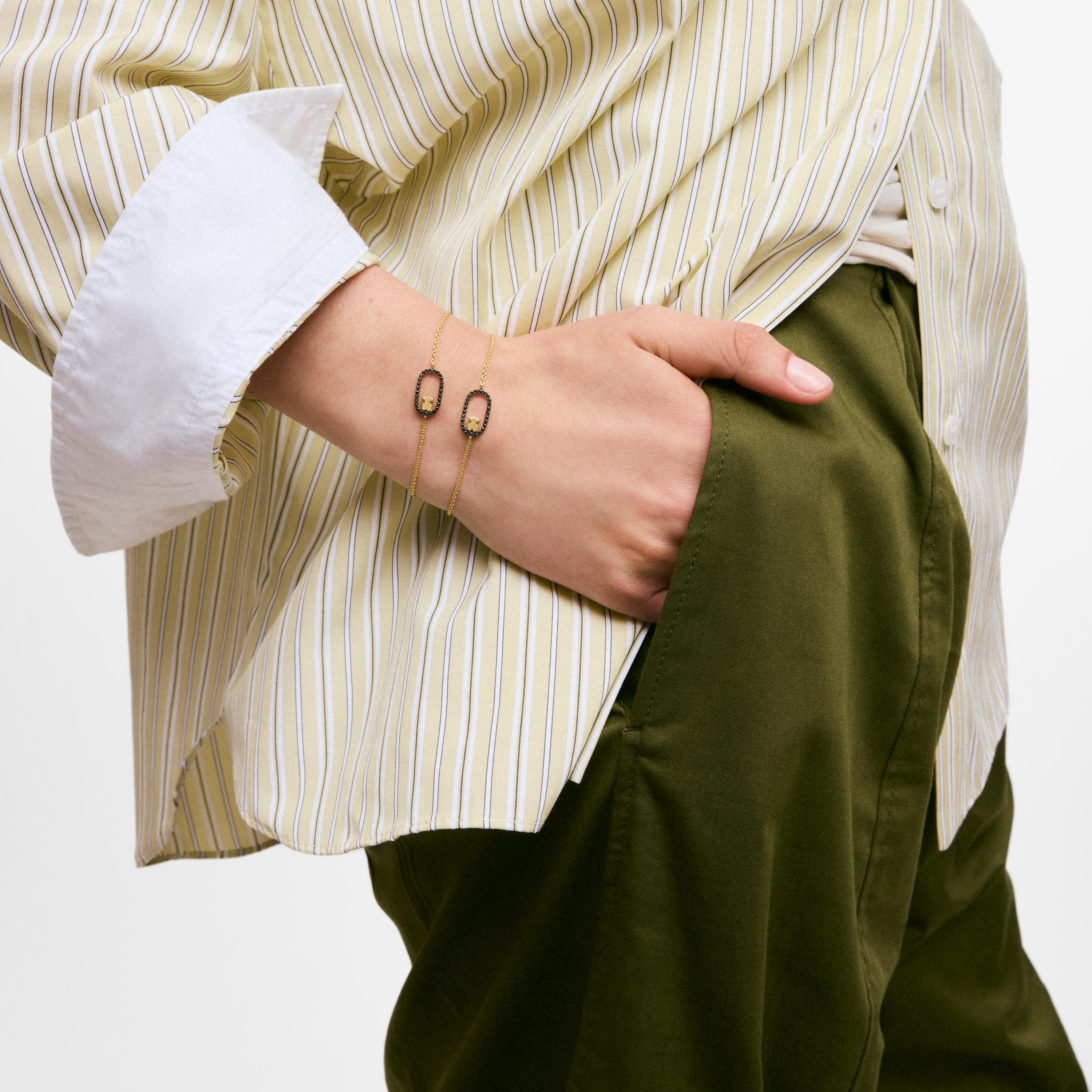 Chain bracelet with spinels and 18 kt gold plating on silver Camille