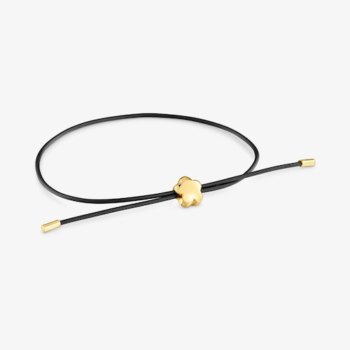 14K solid gold and rubber flower Bracelet TOUS Bold Motif