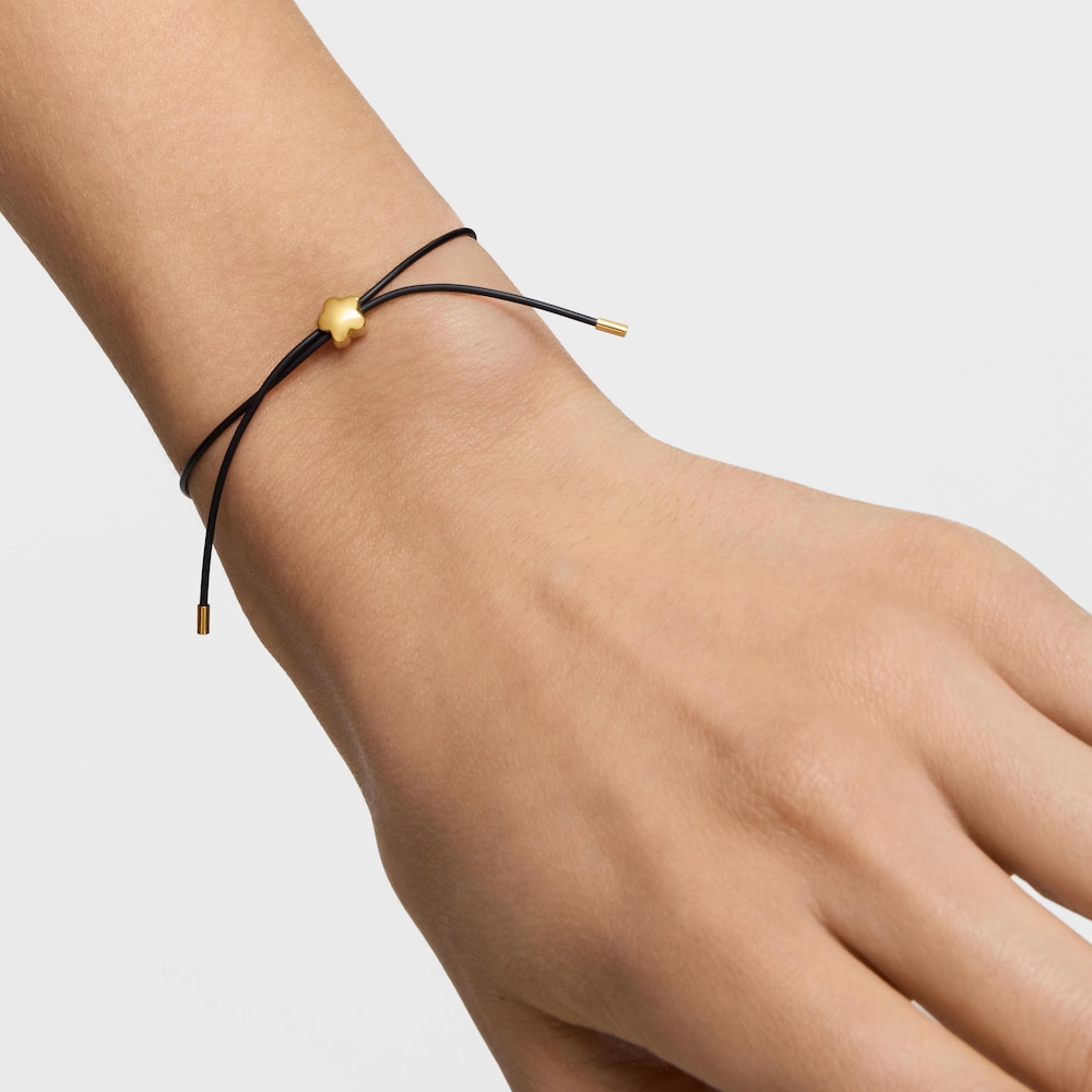 Pulsera flor de oro 14 kt y caucho Bold Motif