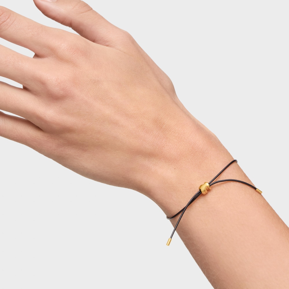 Pulsera oso de oro 14 kt y caucho Bold Motif