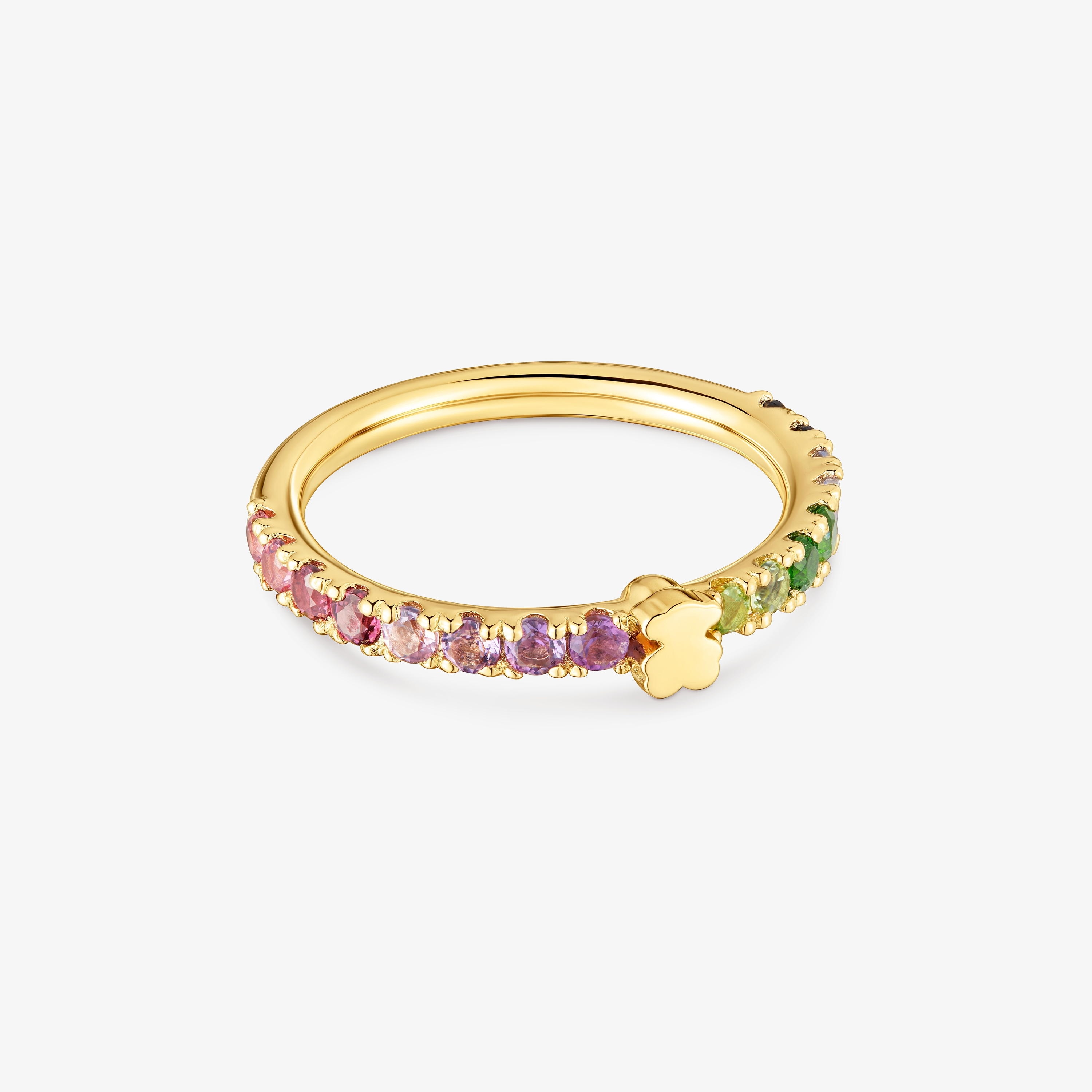 18K gold vermeil Ring with gemstones TOUS Straight