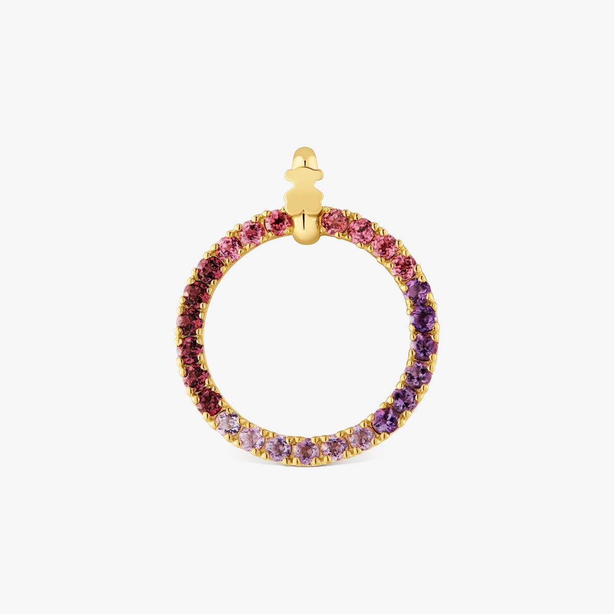 Tous - Colgante Con Baño De Oro 18 Kt Sobre Plata Y Gemas Straight - Lila