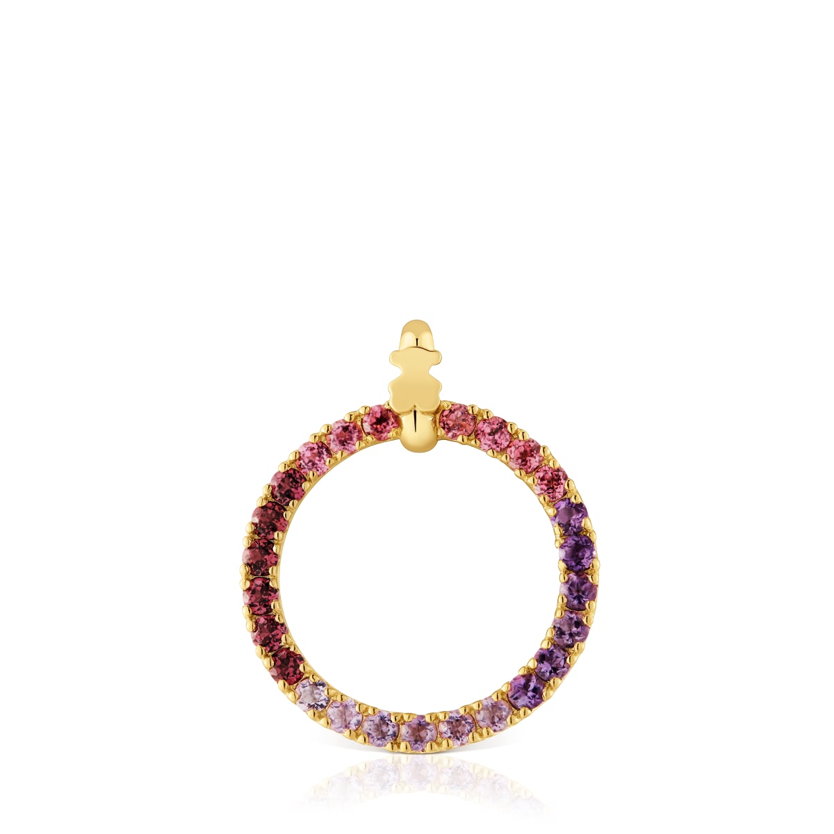 Tous - Colgante Con Baño De Oro 18 Kt Sobre Plata Y Gemas Straight - Lila