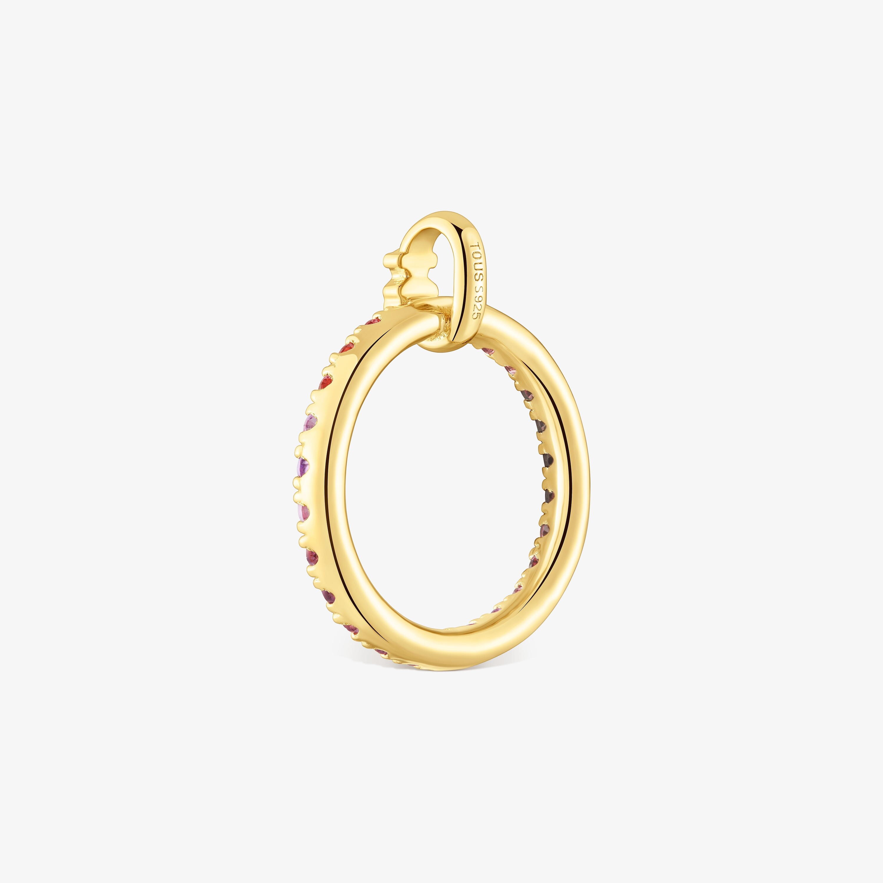 18K gold vermeil Pendant with gemstones TOUS Straight