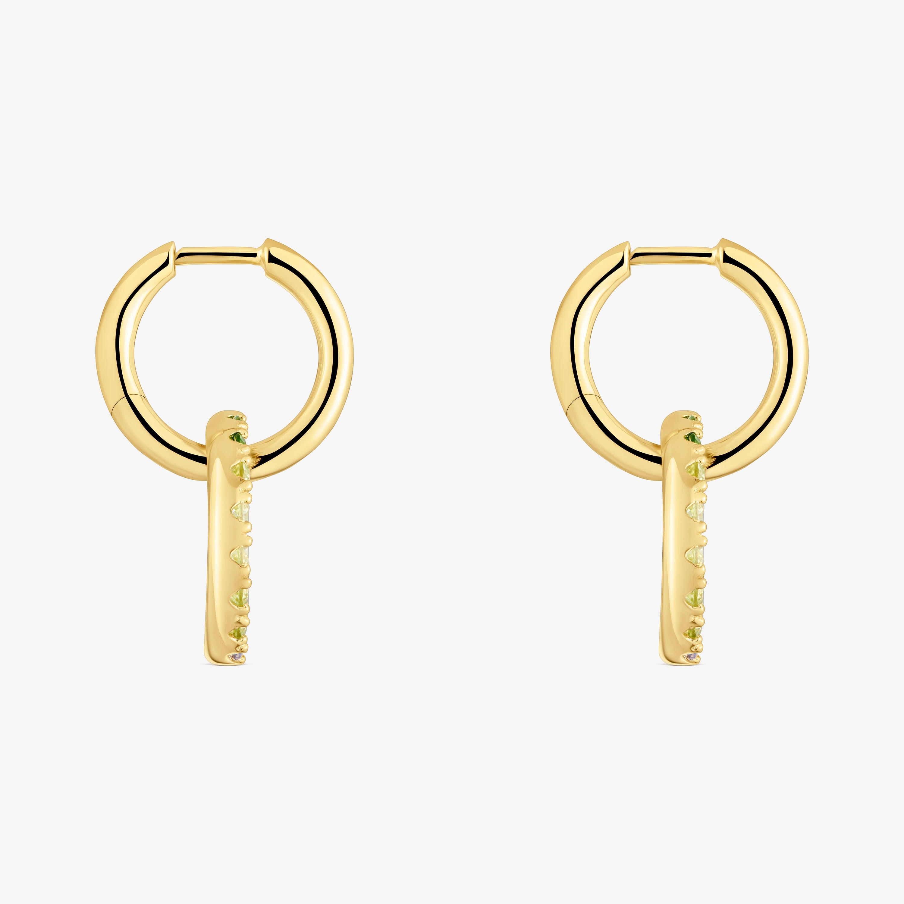 18K gold vermeil Double hoop earrings with gemstones TOUS Straight