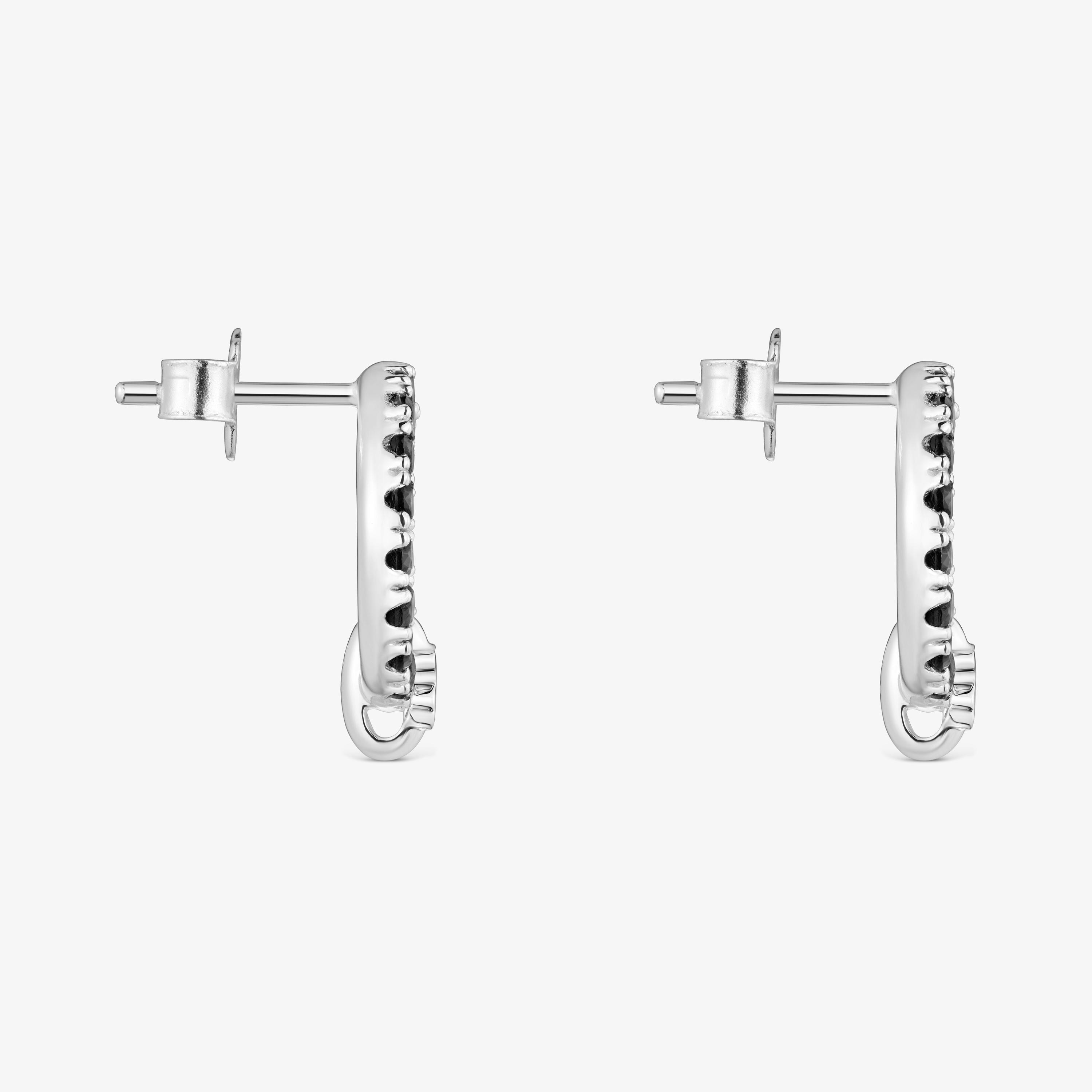 Silver Circle earrings with black spinel TOUS Straight