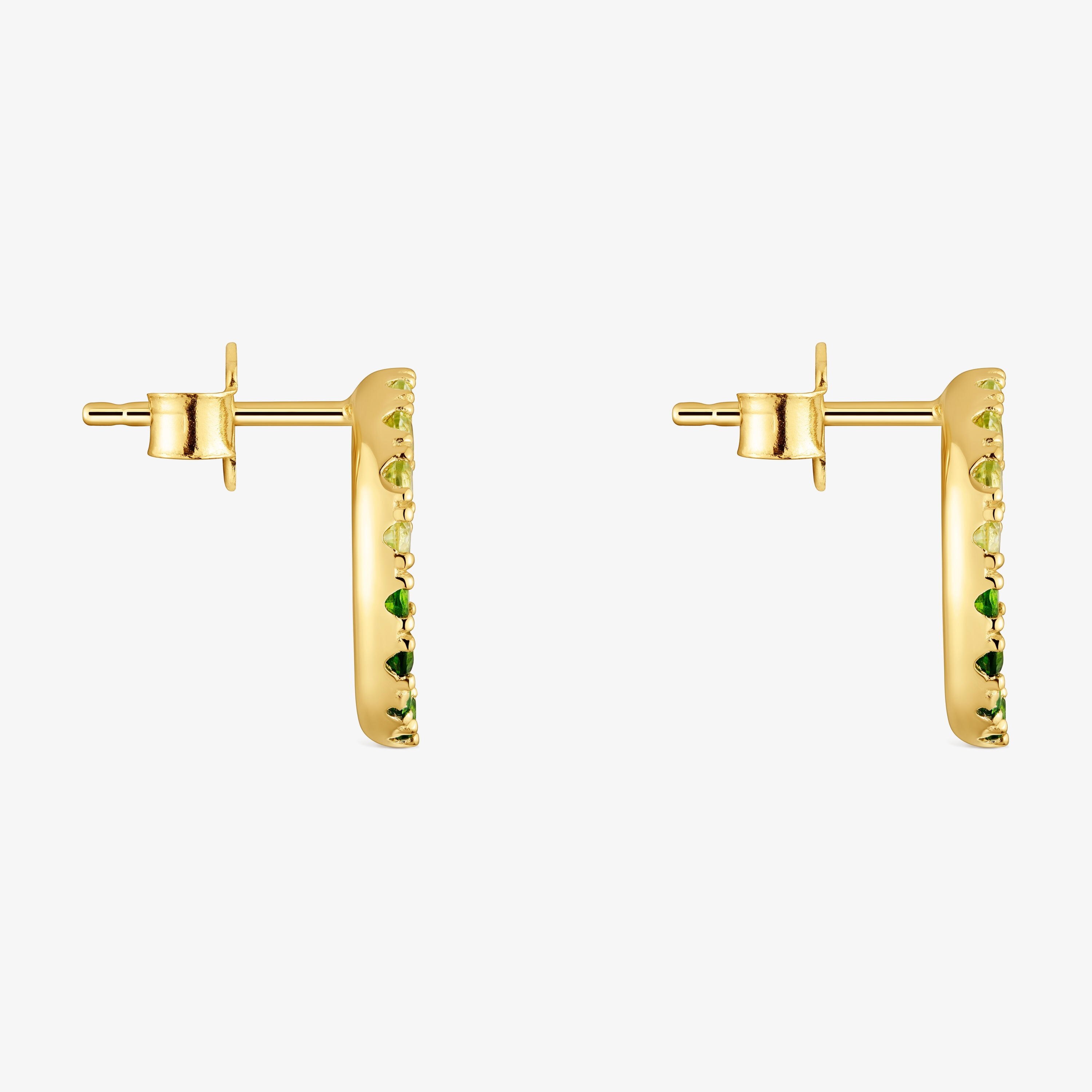 18K gold vermeil Circle earrings with gemstones TOUS Straight